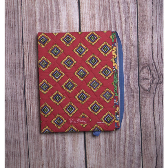 Vera Bradley Photo Frame Villa Red Double Retired 4x6 Quilted Folding - Picture 4 of 6